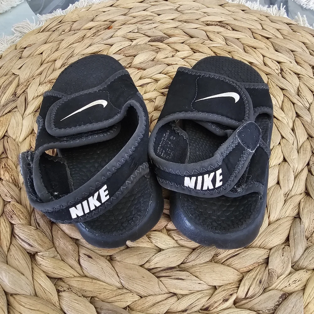 Nike Black Sandals with Adjustable Velcro Straps